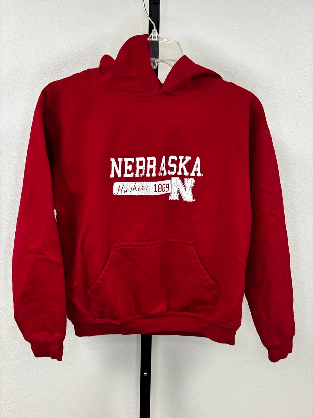 Nebraska‎ Huskers College Kids Red Hoodie Sweatshirt Youth Size 14/16